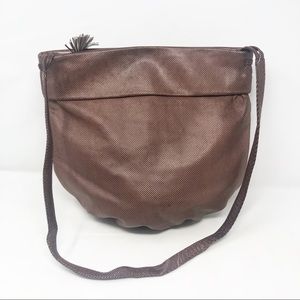 Bottega Venetta soft brown leather Crossbody Italy